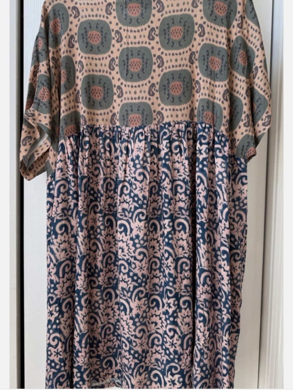 NATURAL LIFE Pink and Navy Patterned Midi Dress - Picture 4 of 5